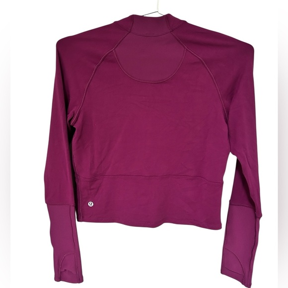 Lululemon It’s Rulu Cropped Half Zip Top in Plum Purple, Size 6 - Picture 3 of 8